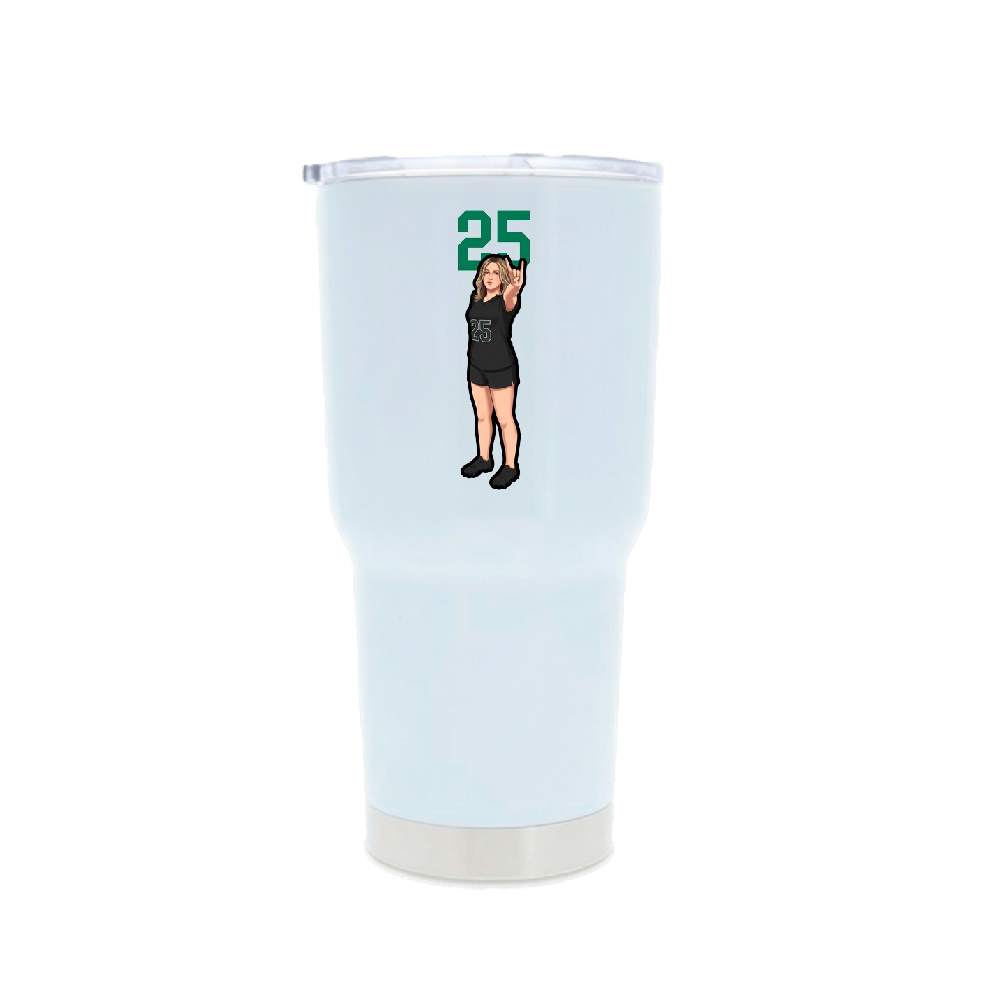 30oz Stainless Steel Tumbler — Number Top in White