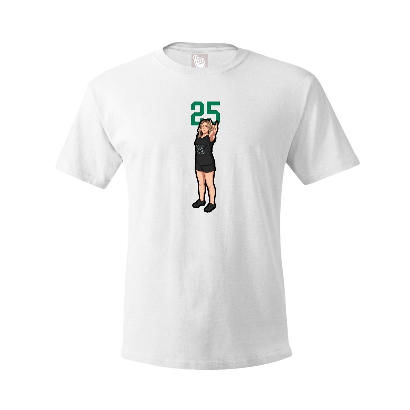 Youth Tee — Number Top in White