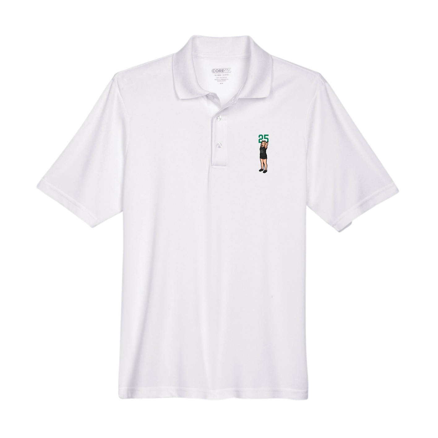 Performance Polo — Number Top in White