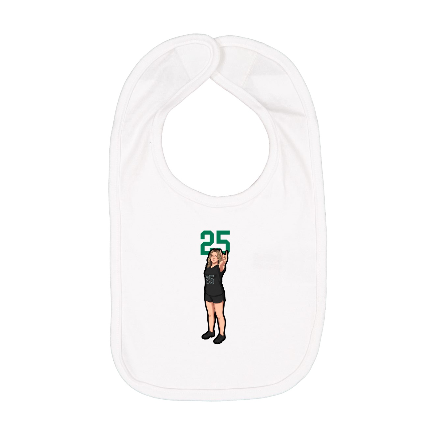 Infant Bib — Number Top in White