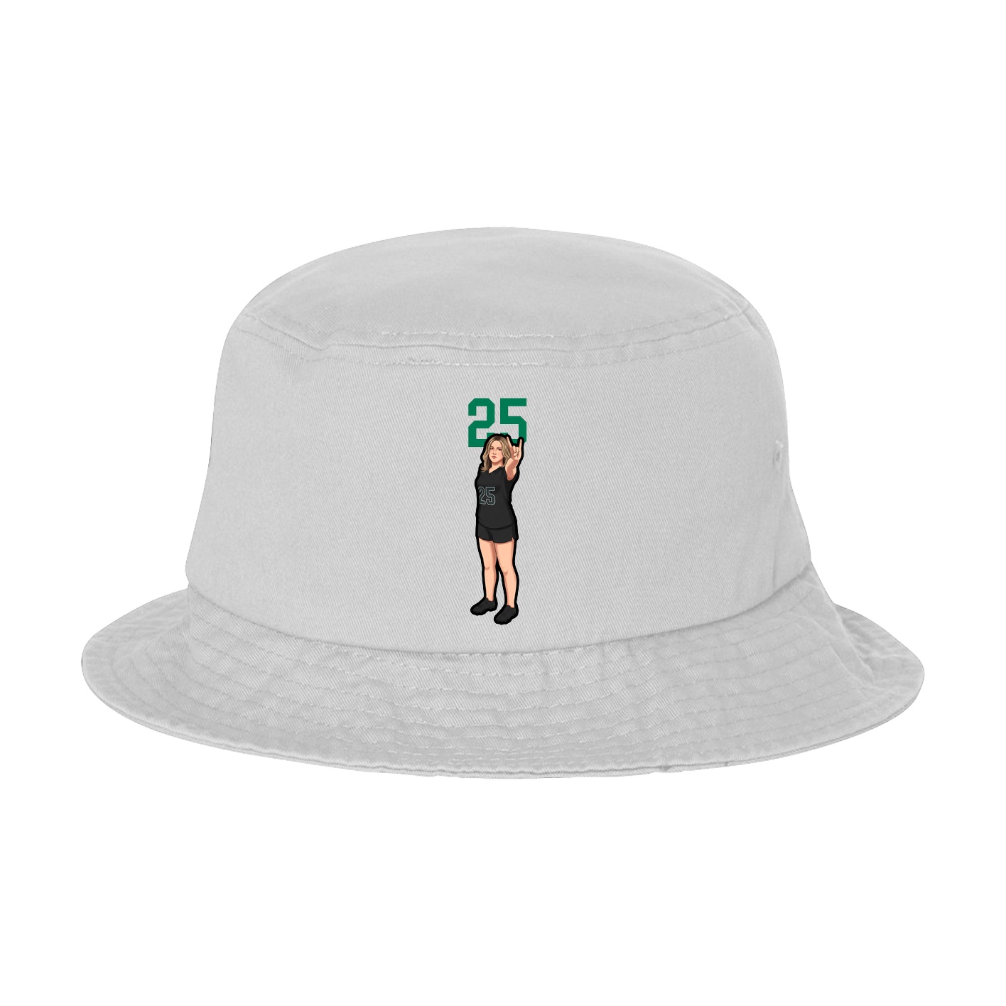 Bucket Cap — Number Top in White