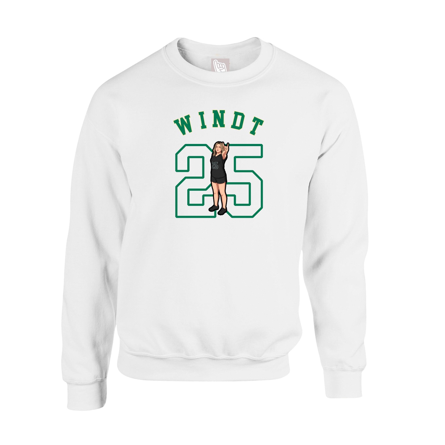 Fleece Crew — Shirsey Arch in White
