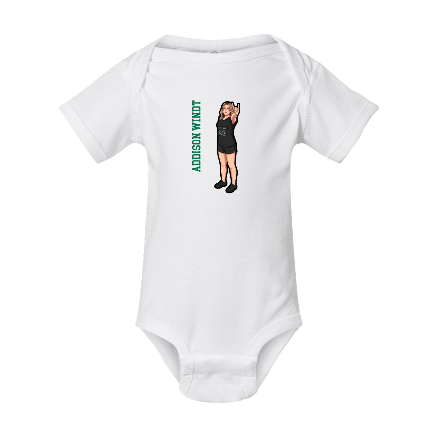 Baby Onesie — Name Vertical in White