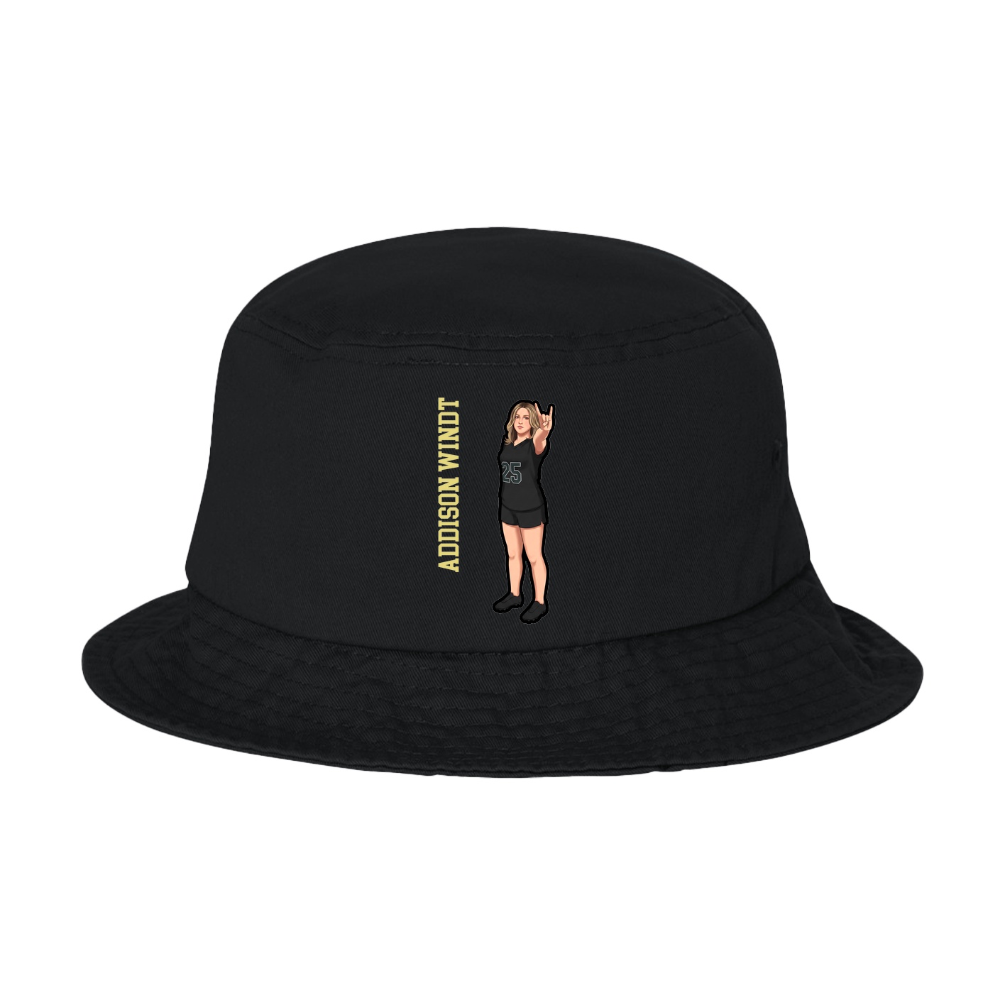 Bucket Cap — Name Vertical in Black