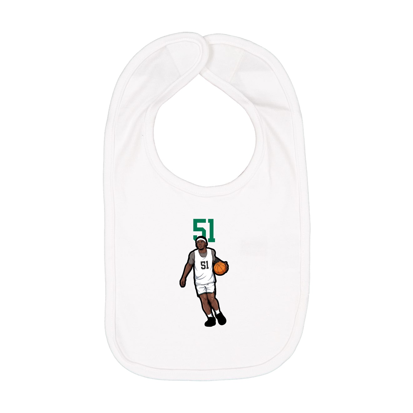 Infant Bib — Number Top in White