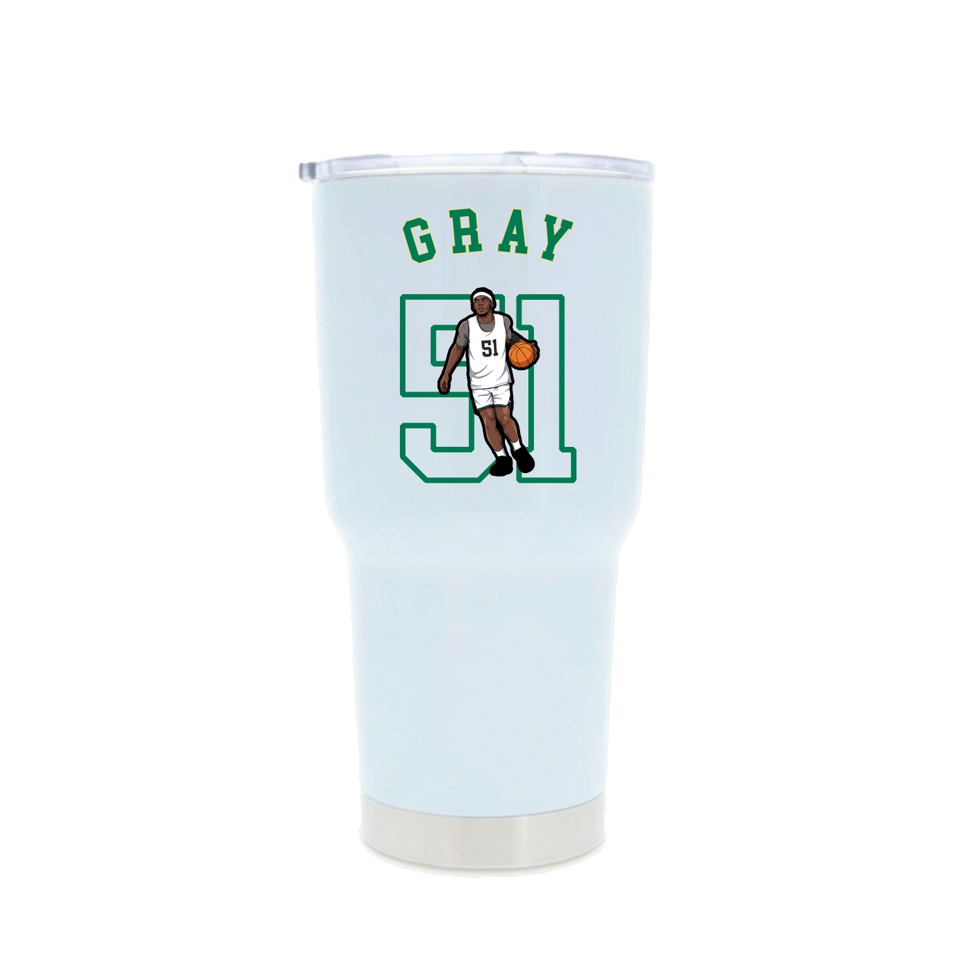 30oz Stainless Steel Tumbler — Shirsey Arch in White