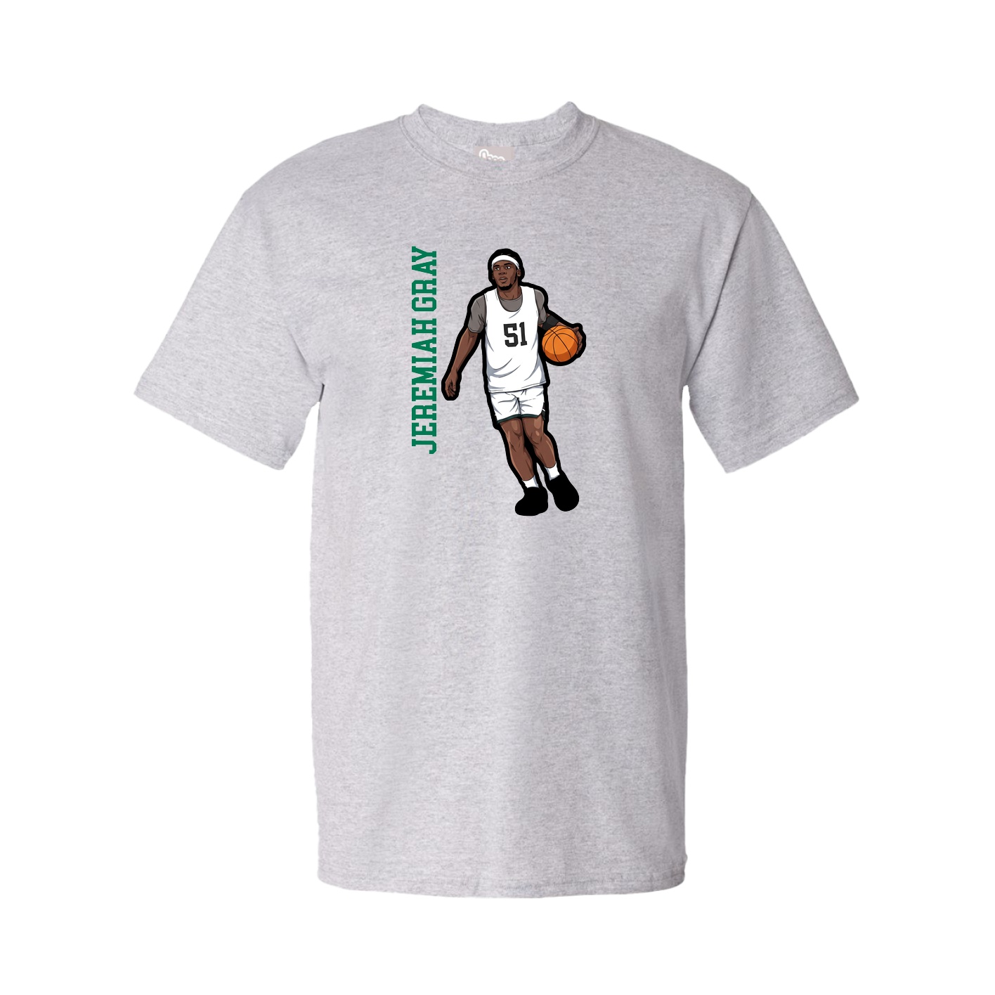 Tee — Name Vertical in Grey
