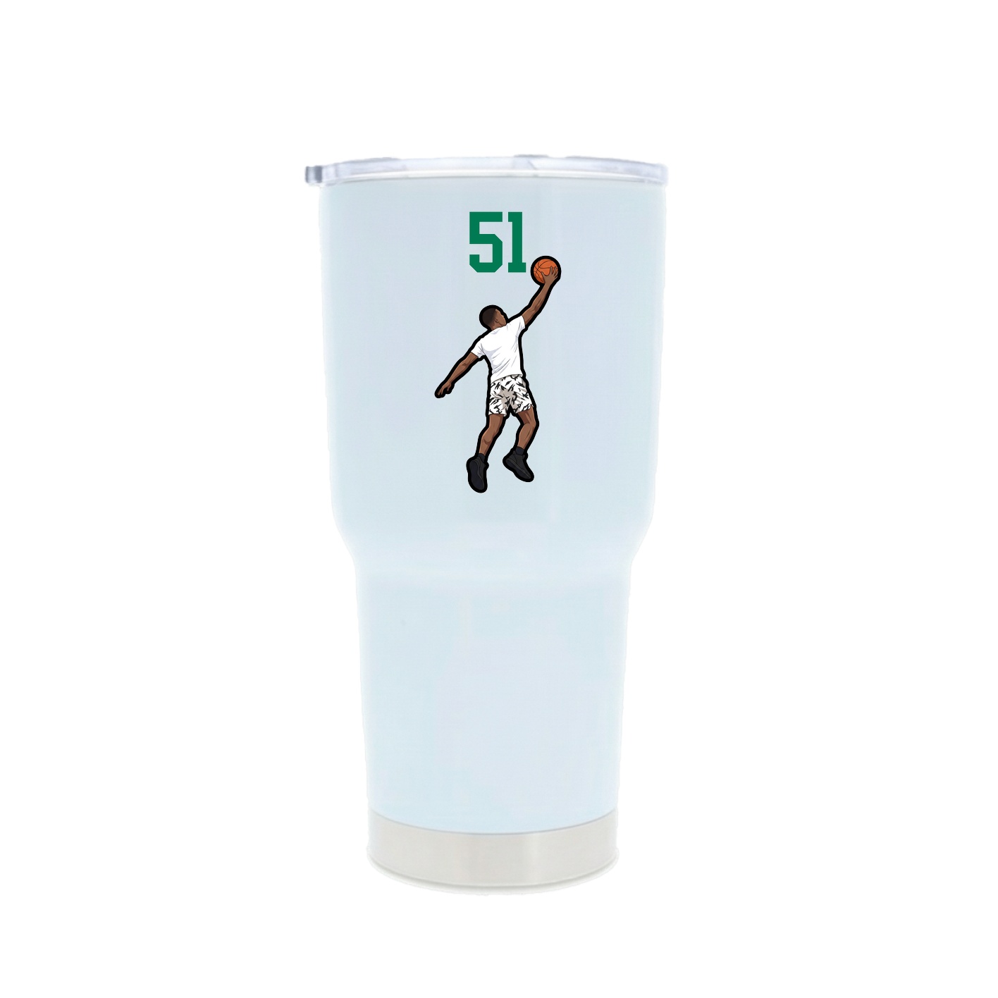30oz Stainless Steel Tumbler — Number Top in White