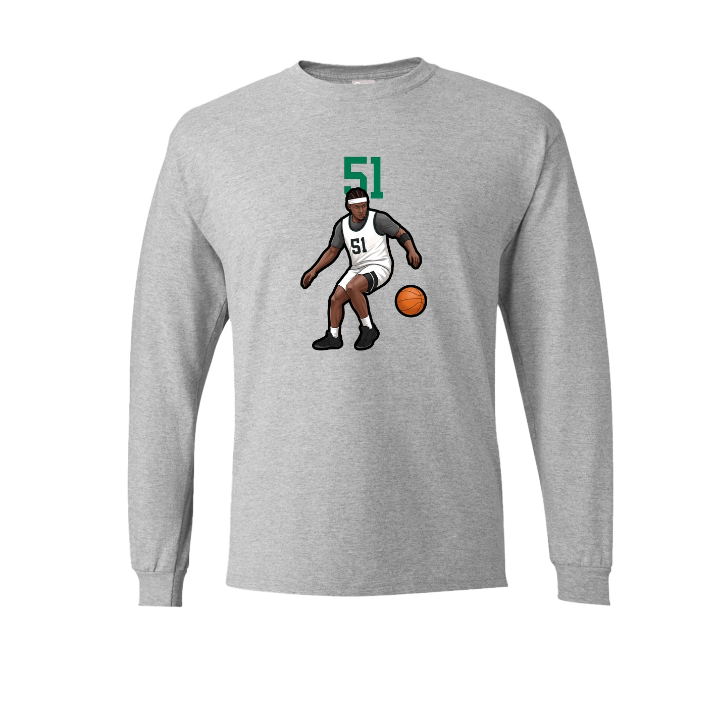 Long Sleeve Tee — Number Top in Grey