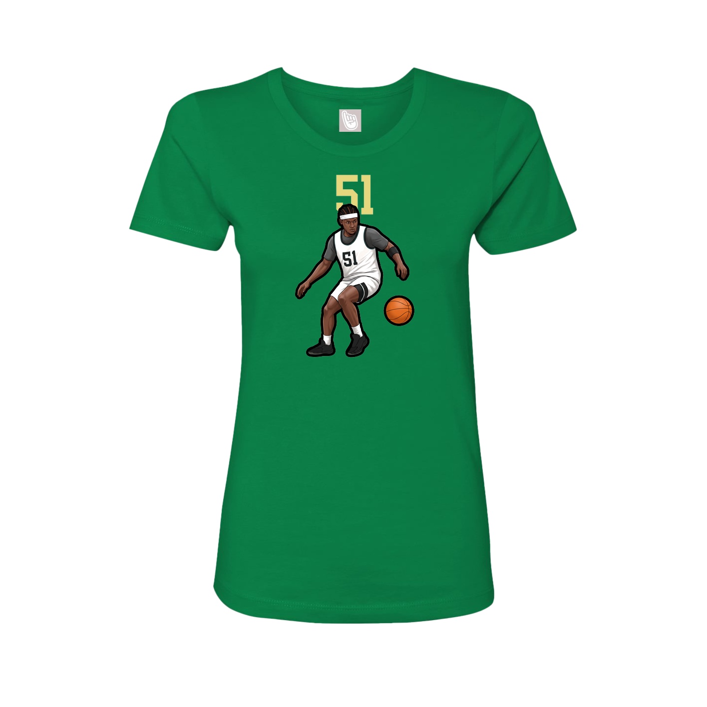 Fitted Women's Tee — Number Top in Green