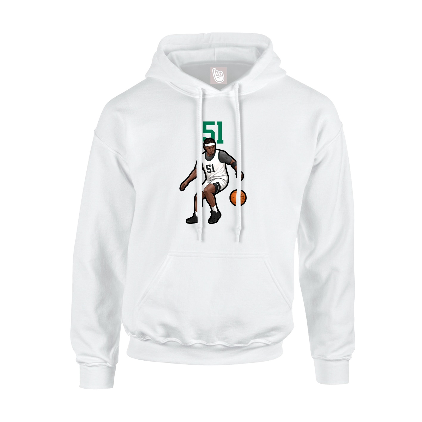 Youth Hoodie — Number Top in White
