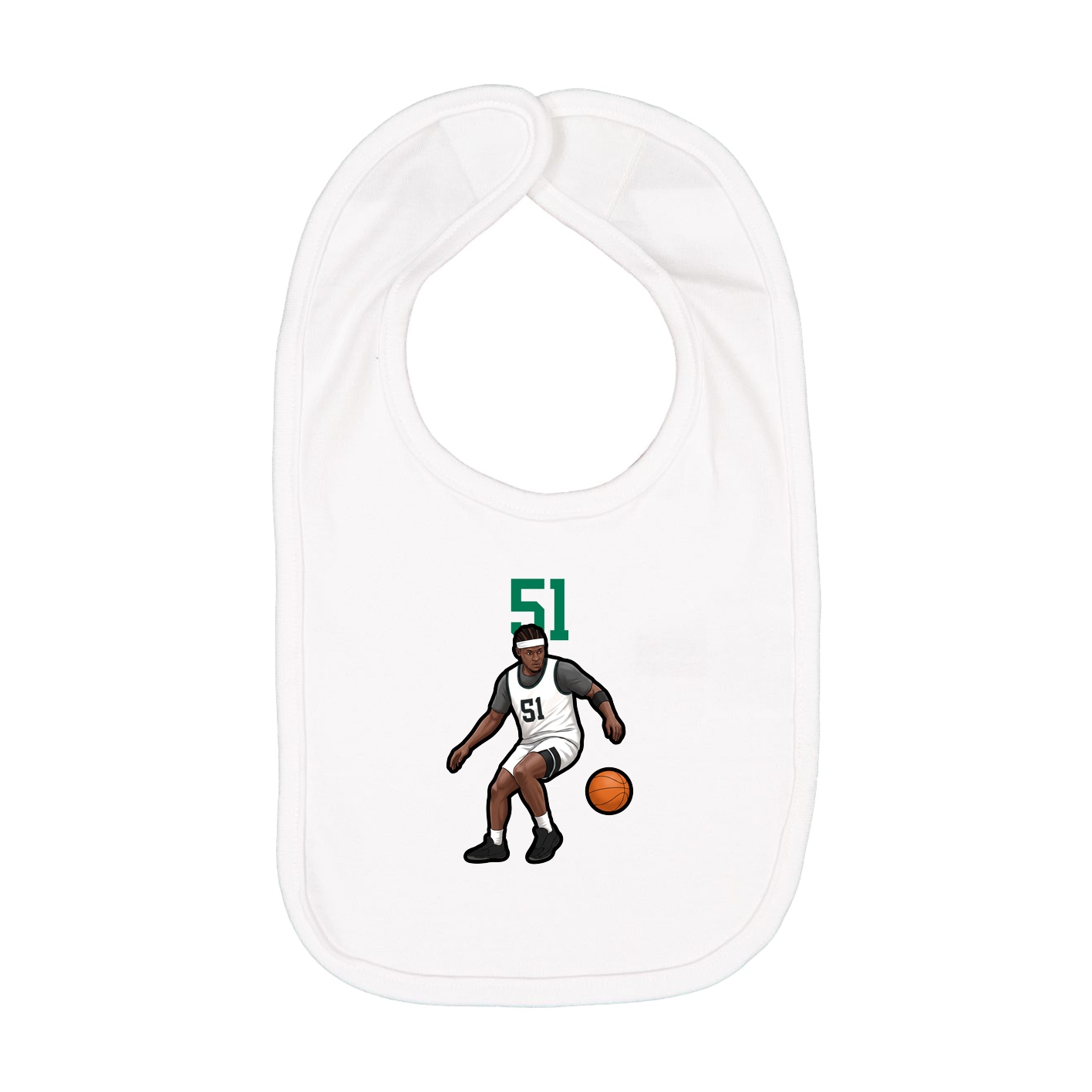 Infant Bib — Number Top in White