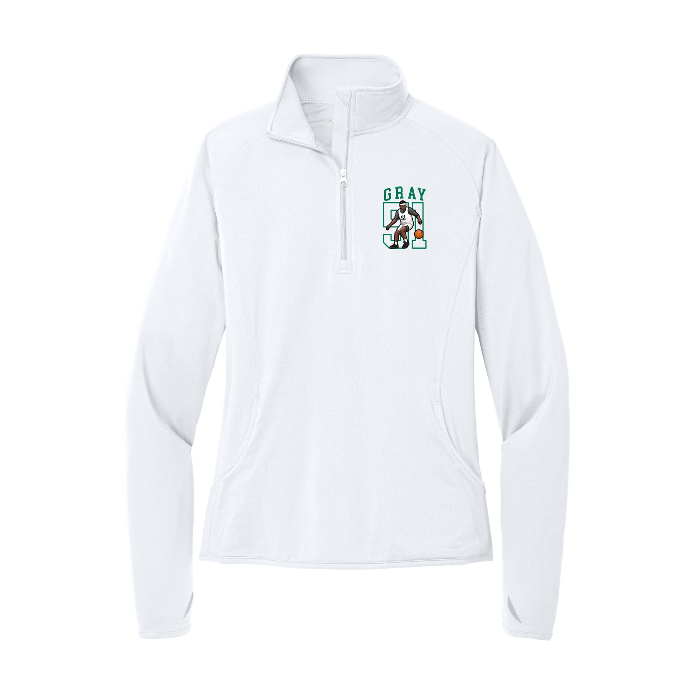 Women's Q-Zip Pullover — Shirsey in White