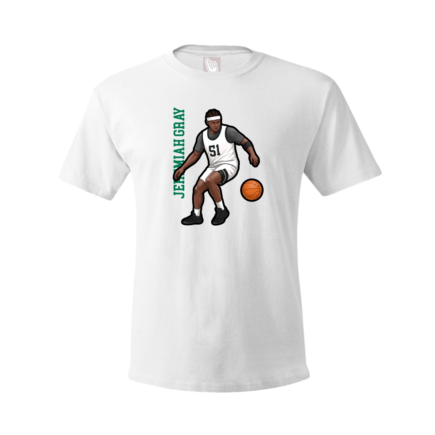 Tee — Name Vertical in White