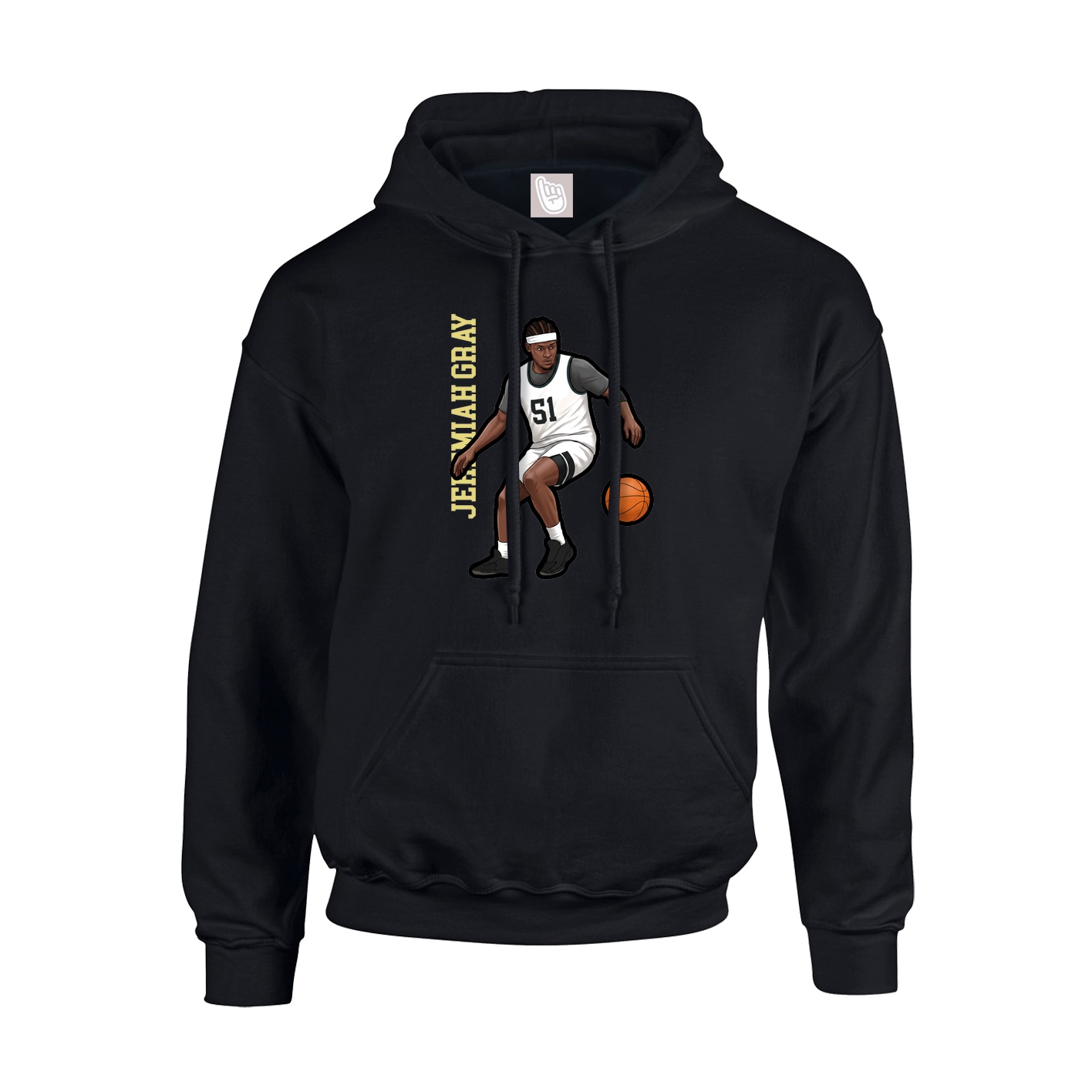 Youth Hoodie — Name Vertical in Black