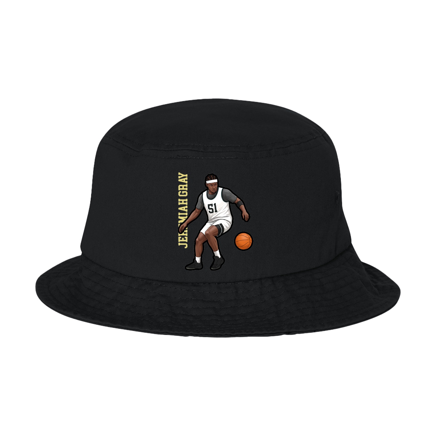 Bucket Cap — Name Vertical in Black