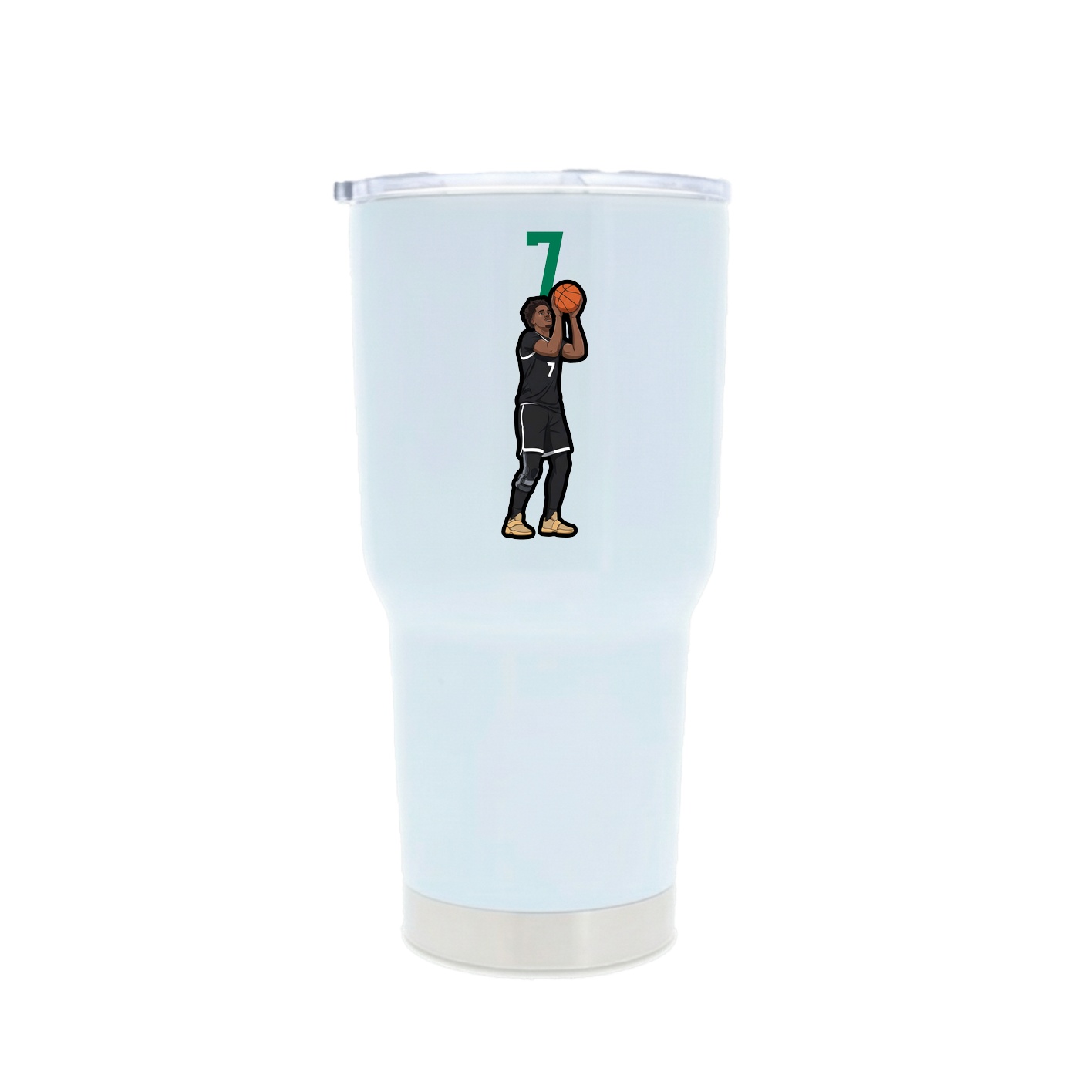30oz Stainless Steel Tumbler — Number Top in White