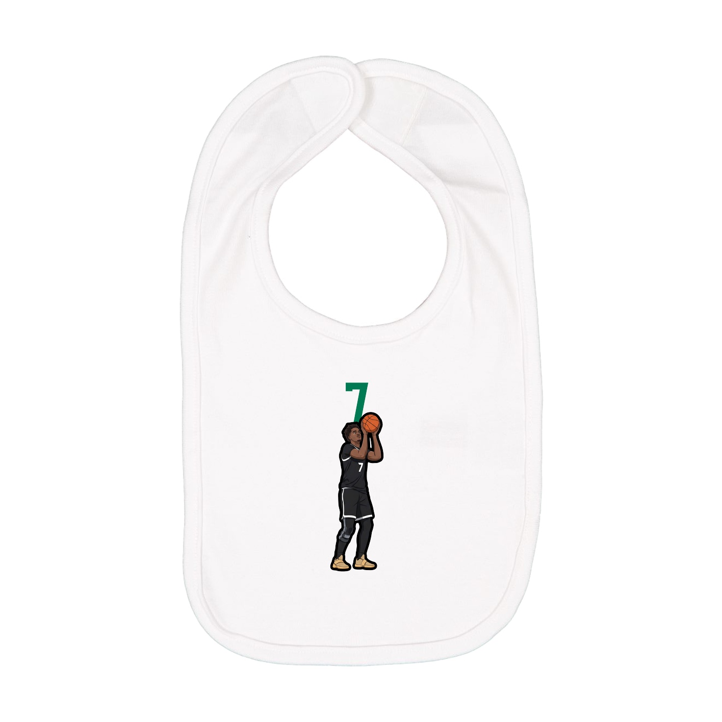 Infant Bib — Number Top in White