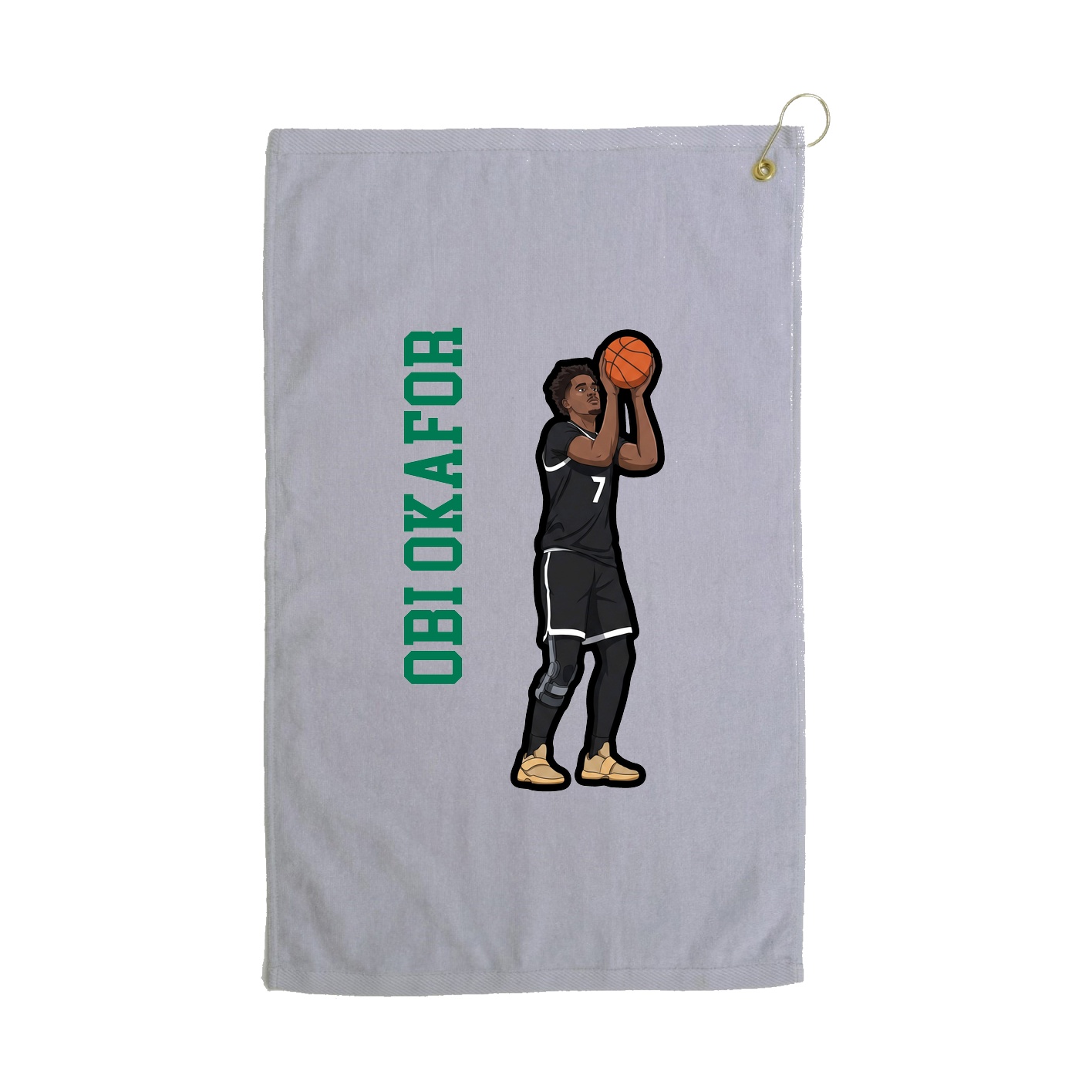 Golf Towel — Name Vertical in Grey