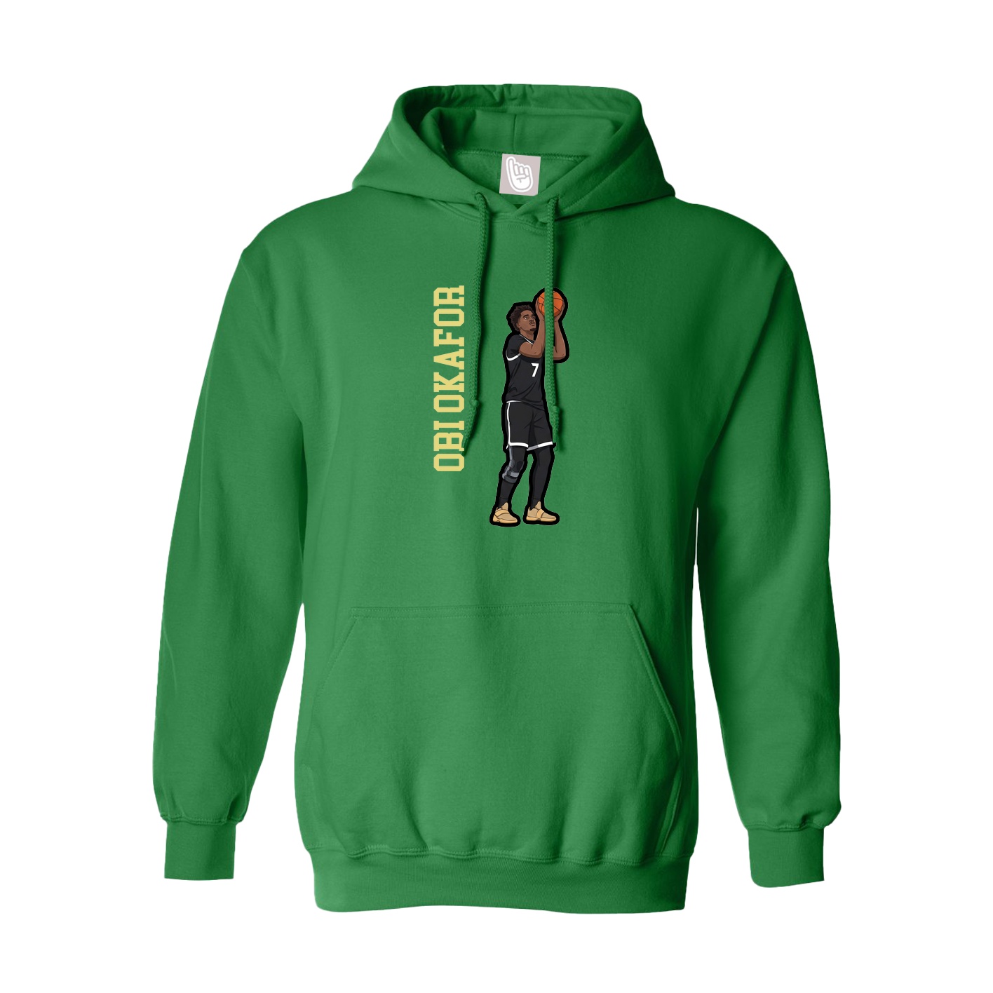 Youth Hoodie — Name Vertical in Green