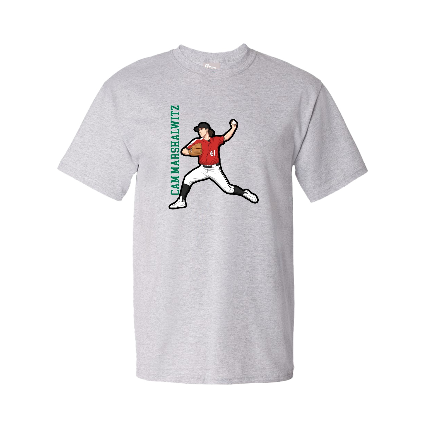 Tee — Name Vertical in Grey