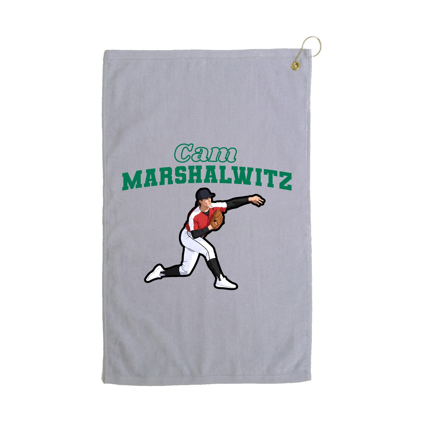 Golf Towel — Name Arch in Grey