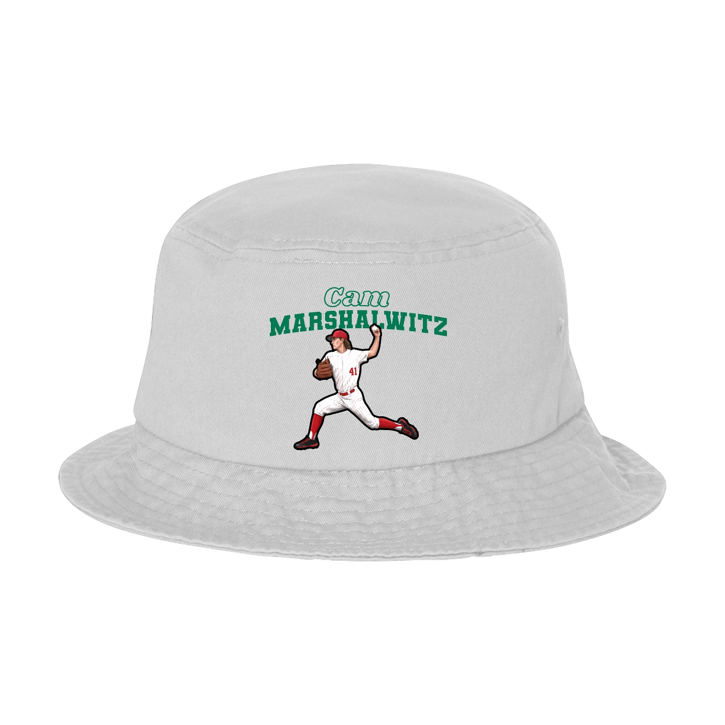 Bucket Cap — Name Arch in White