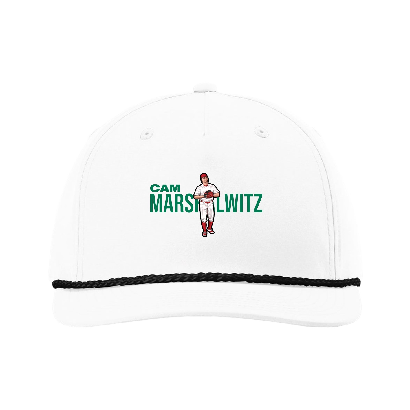 Five-Panel Classic Rope Cap — Player Name in White