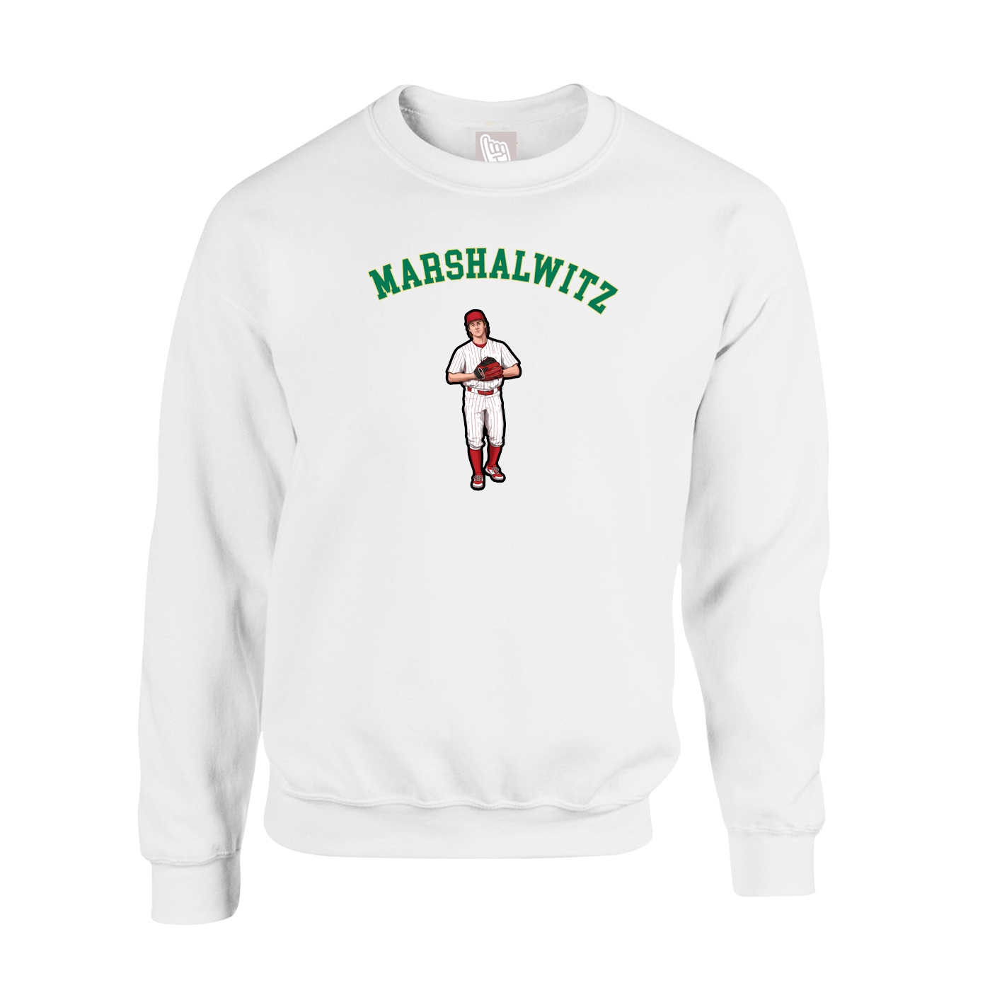 Fleece Crew — Shirsey Arch in White