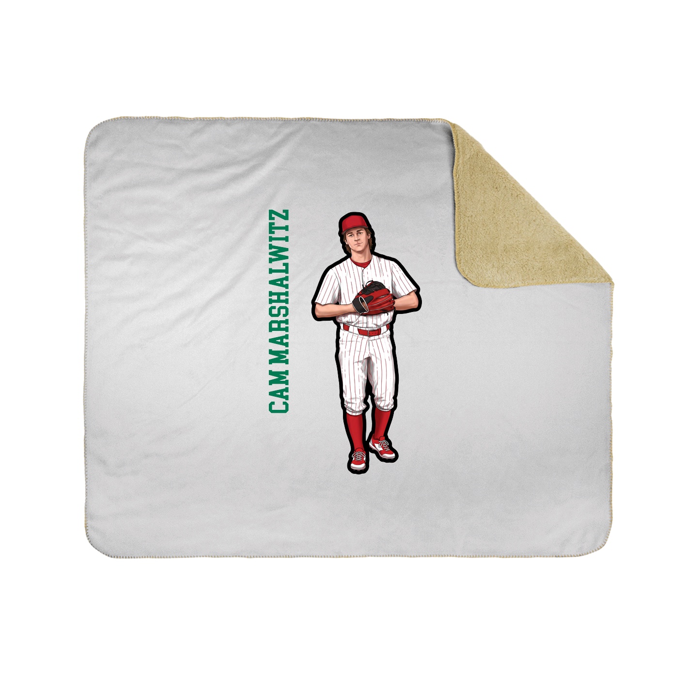 Throw Blanket — Name Vertical in White