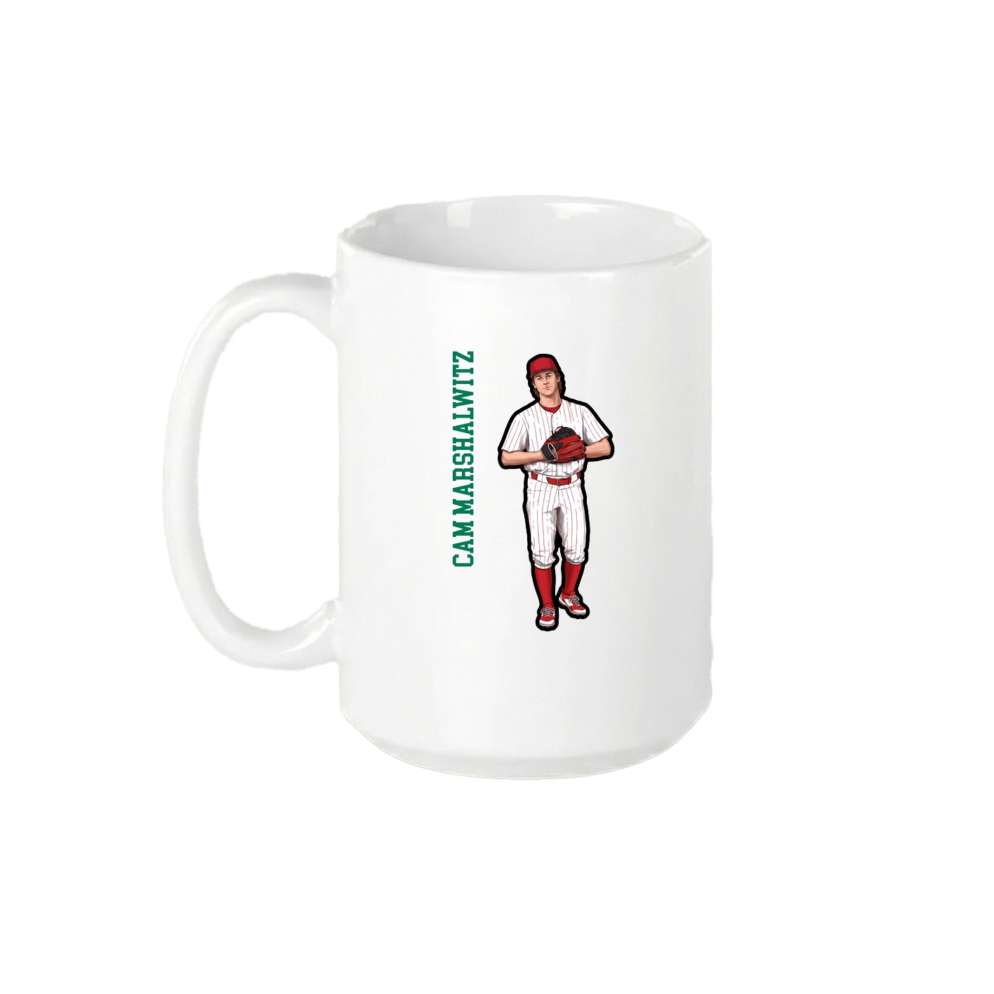 15oz Coffee Mug — Name Vertical in White
