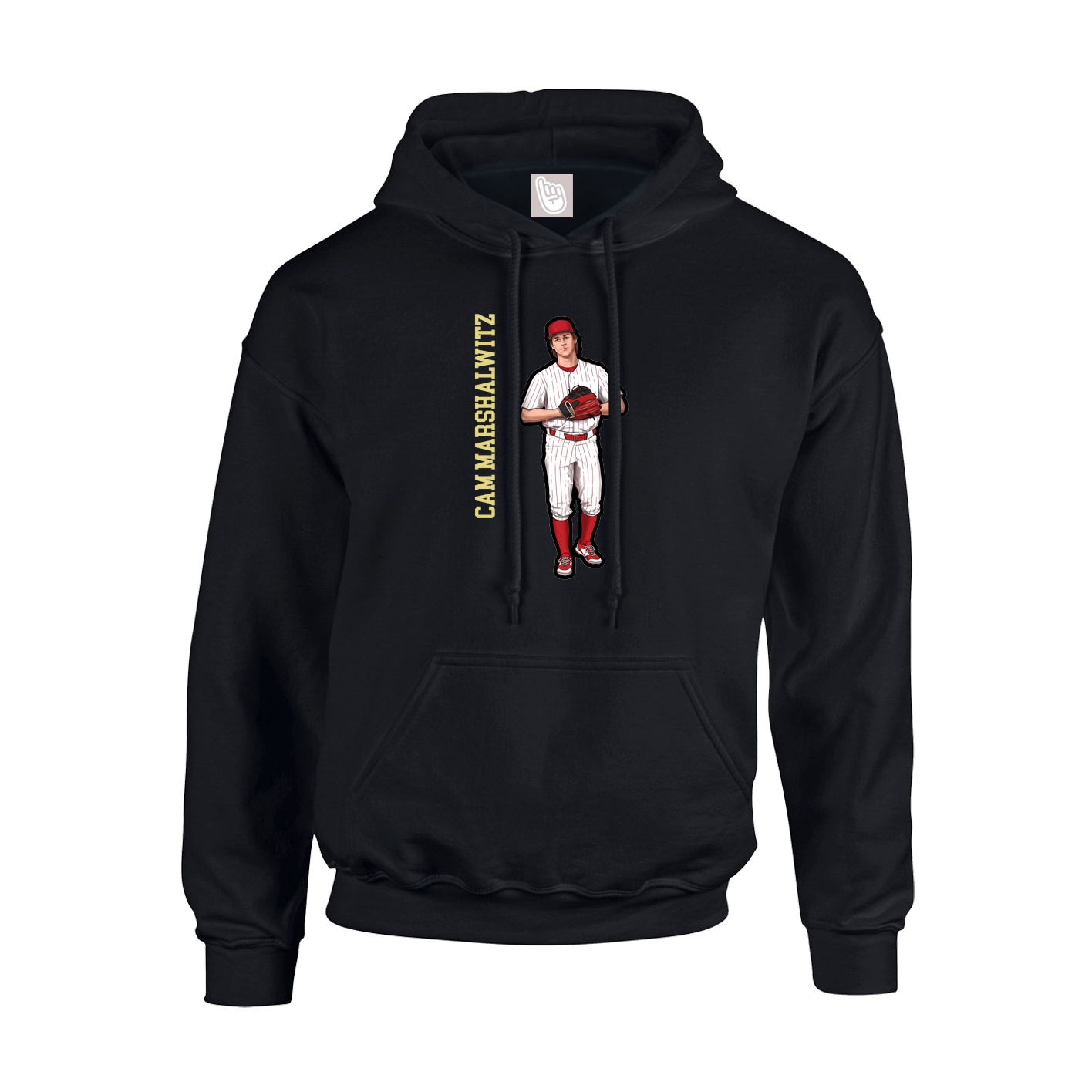 Youth Hoodie — Name Vertical in Black