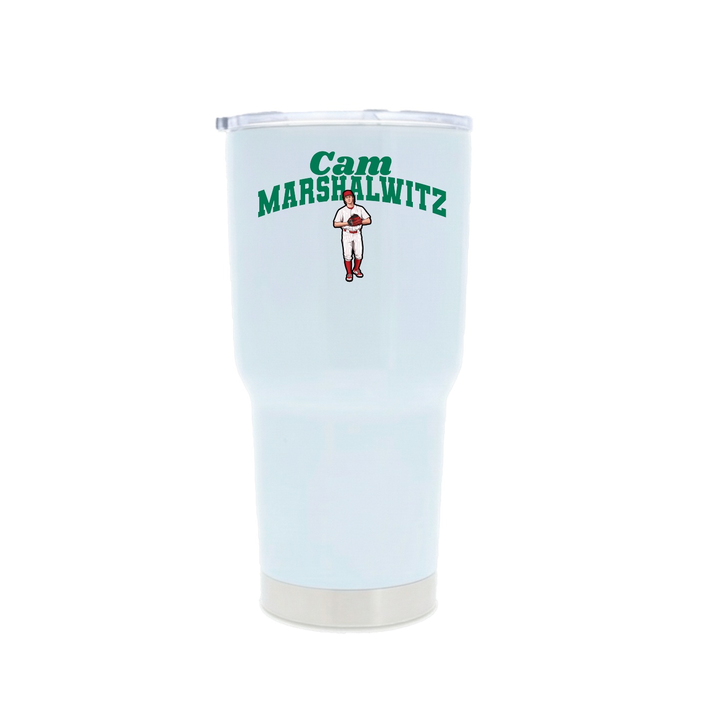 30oz Stainless Steel Tumbler — Signature Arch in White