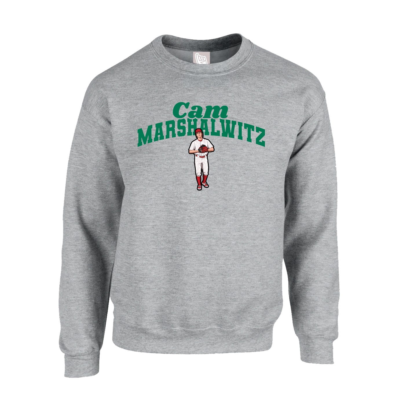 Fleece Crew — Signature Arch in Grey
