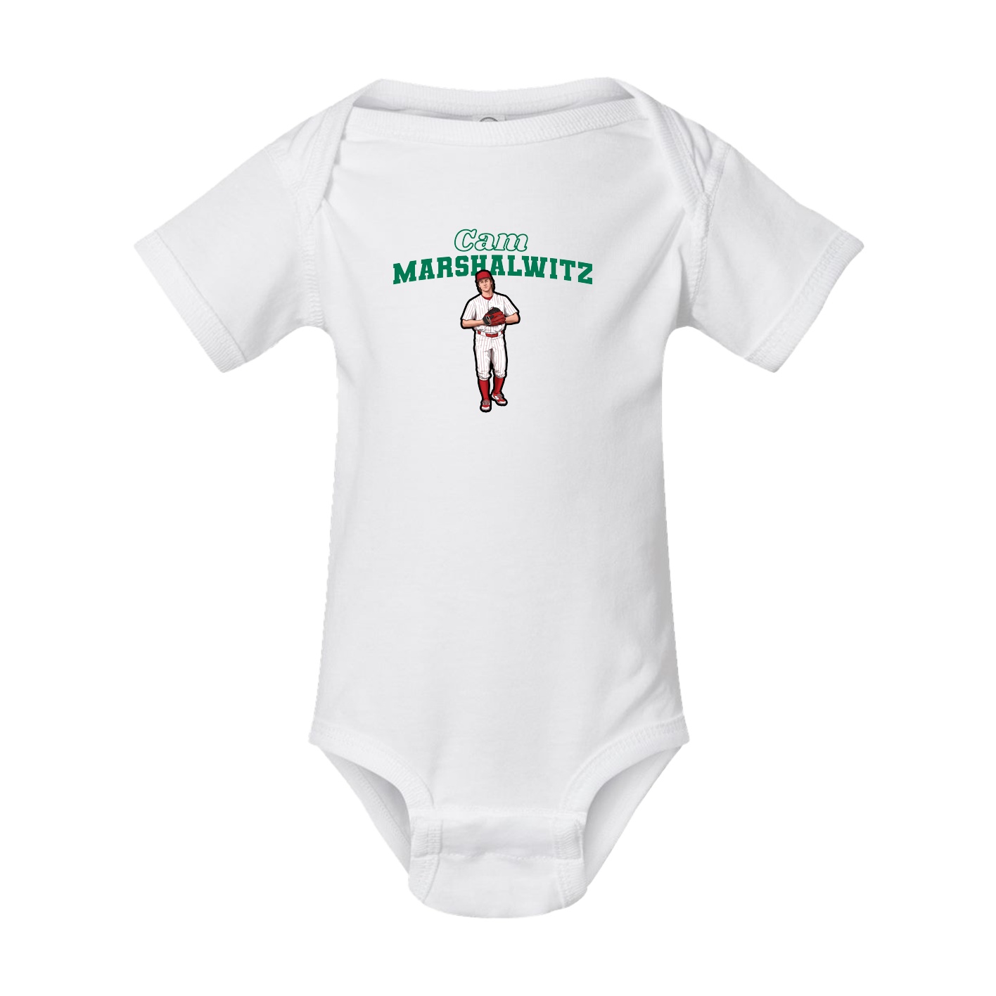 Baby Onesie — Name Arch in White