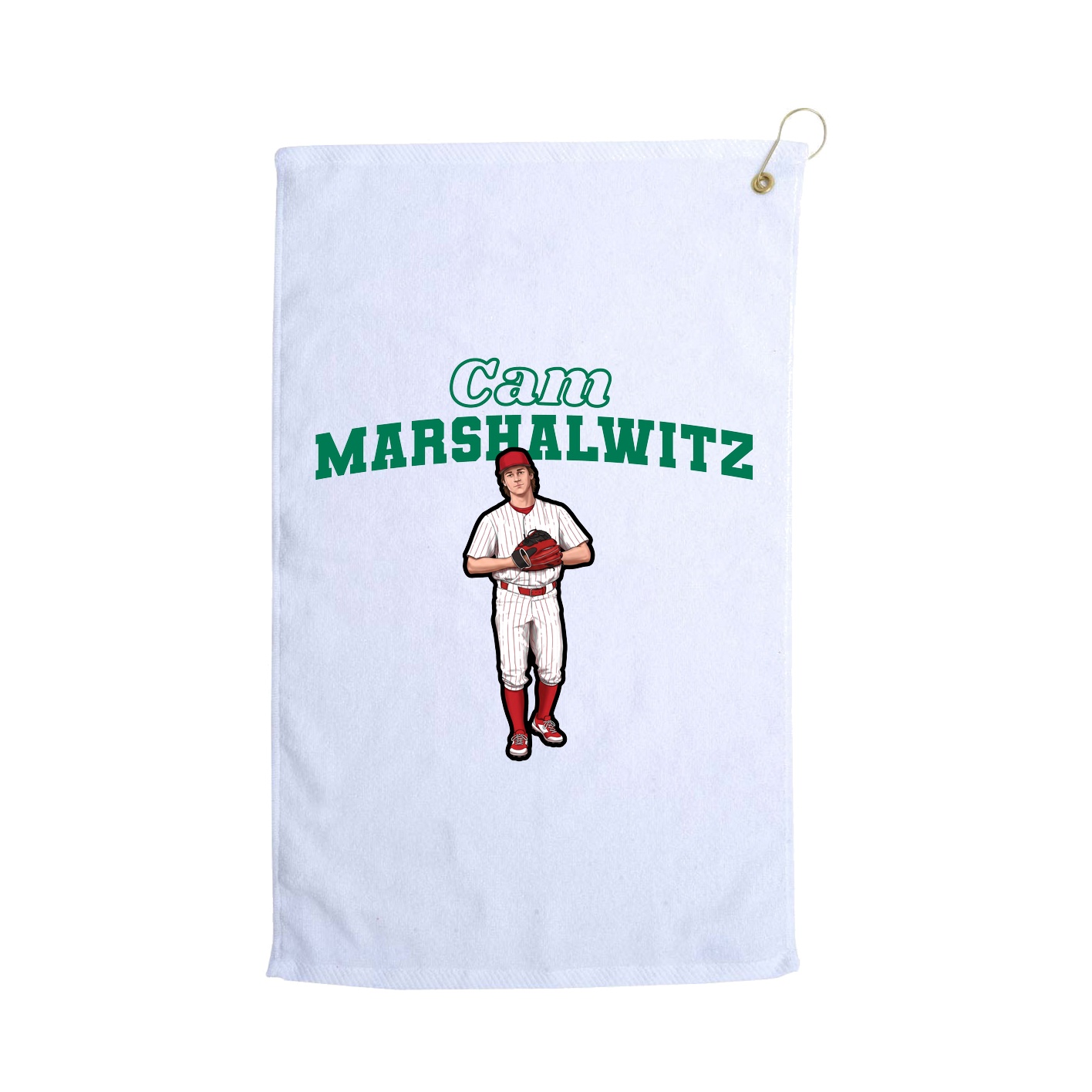 Golf Towel — Name Arch in White