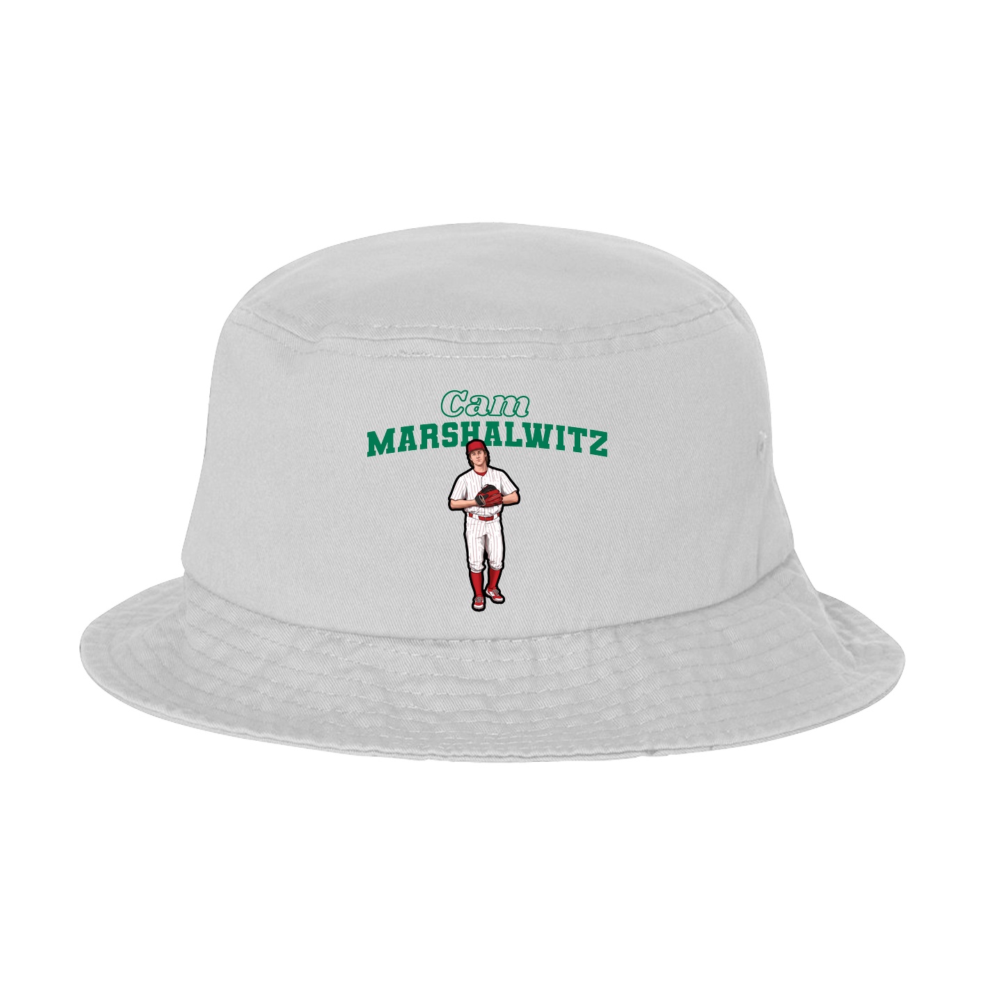 Bucket Cap — Name Arch in White