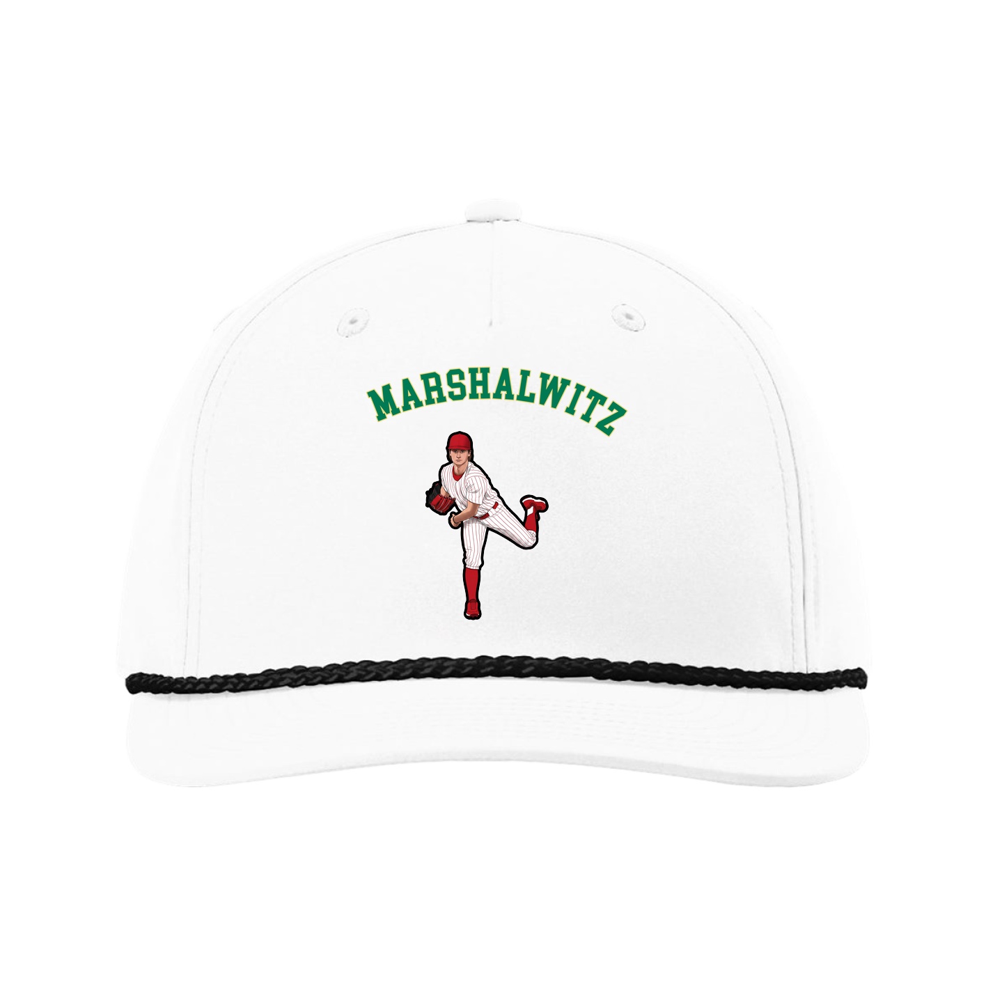 Five-Panel Classic Rope Cap — Shirsey Arch in White