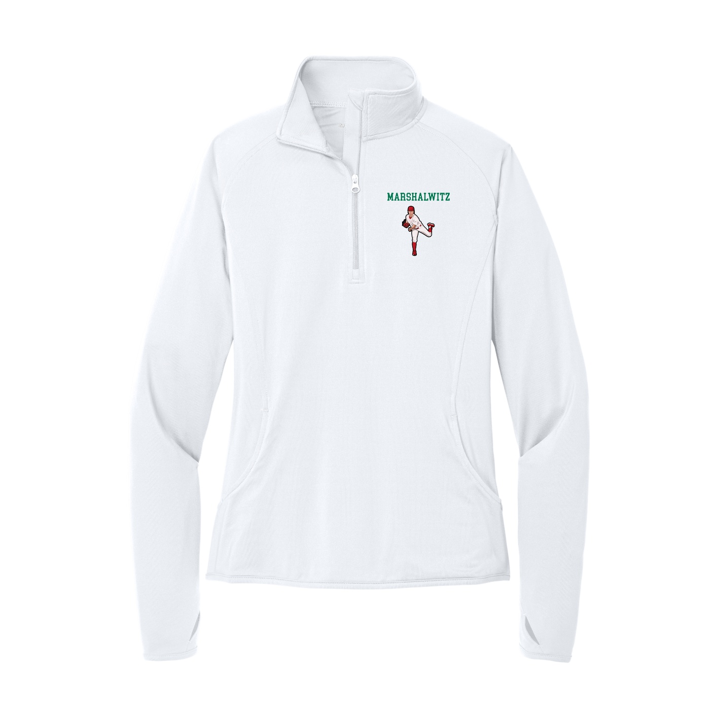 Women's Q-Zip Pullover — Shirsey in White
