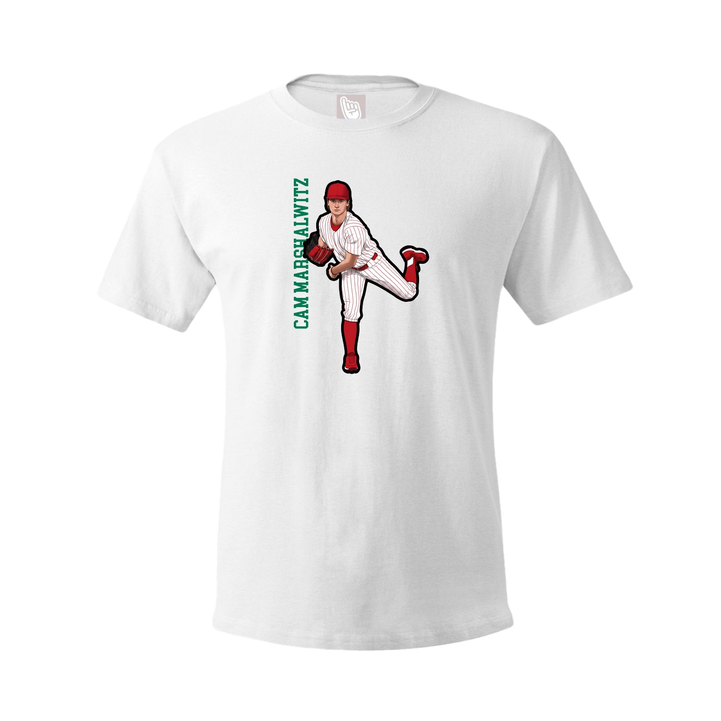Youth Tee — Name Vertical in White