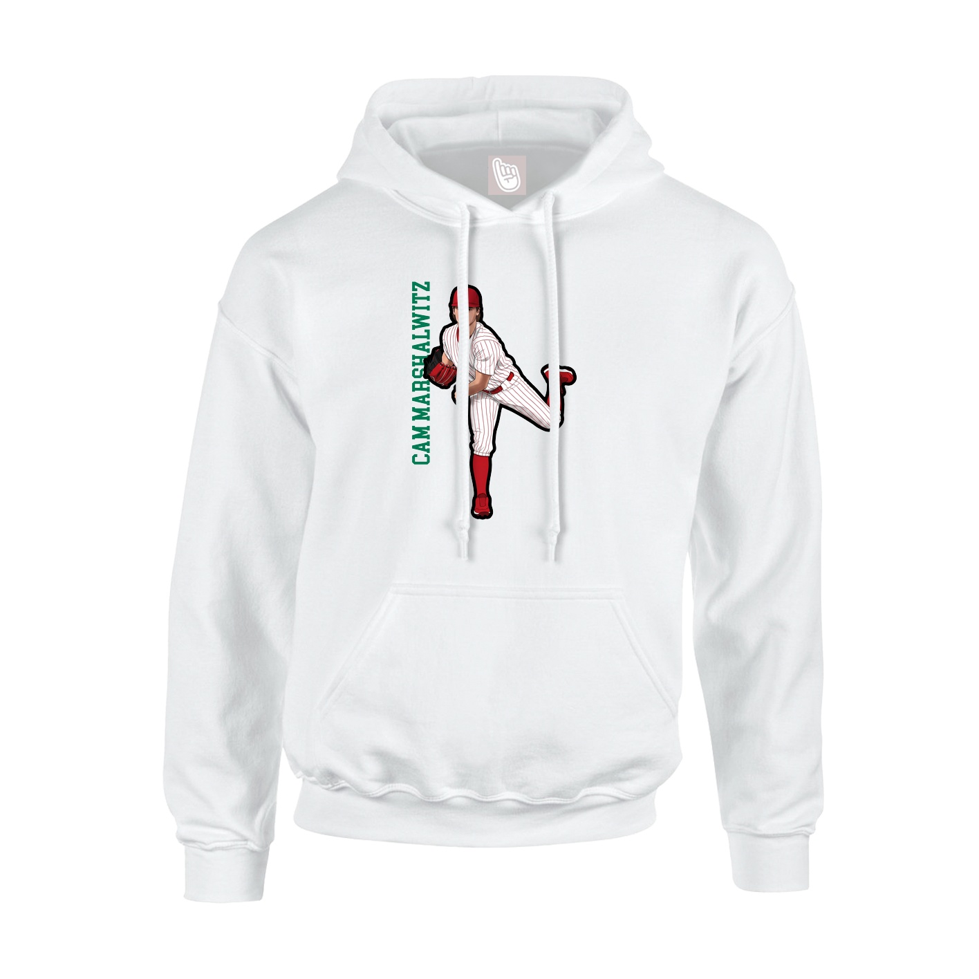 Youth Hoodie — Name Vertical in White