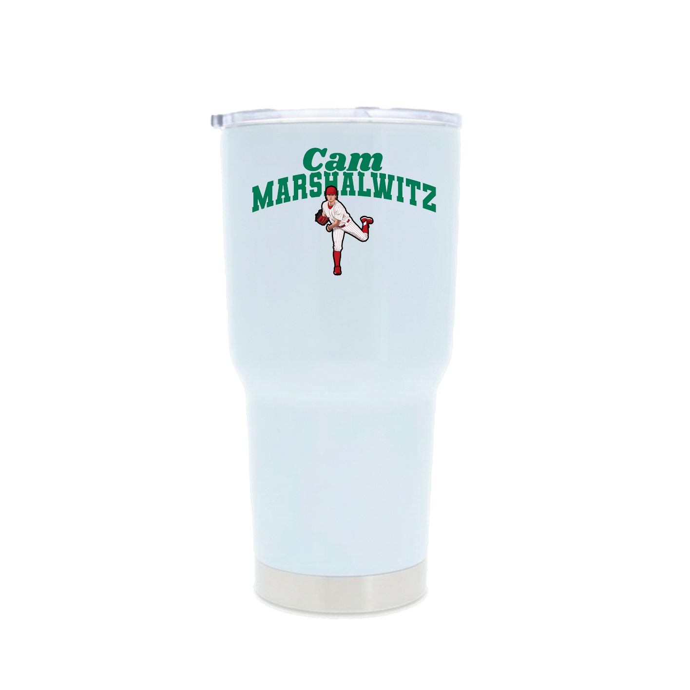30oz Stainless Steel Tumbler — Signature Arch in White