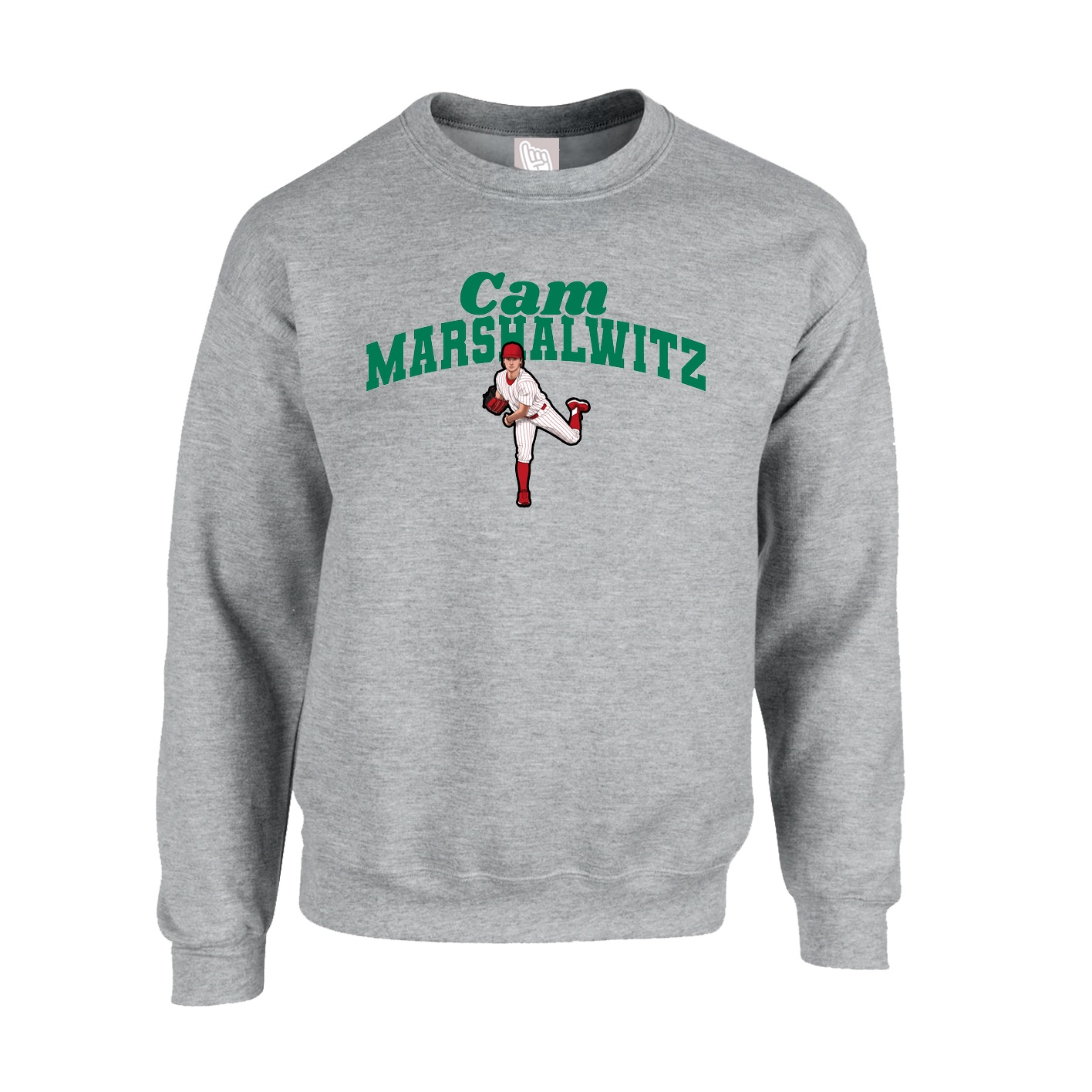 Fleece Crew — Signature Arch in Grey