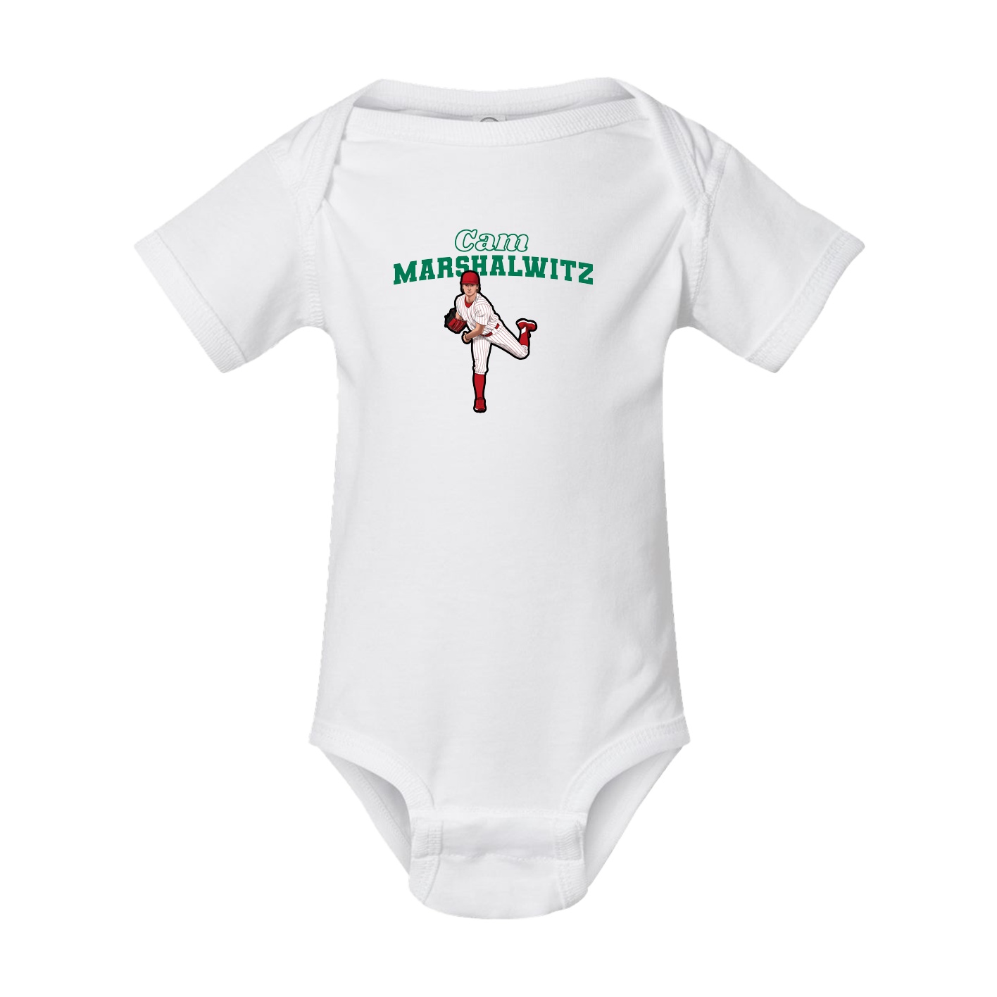 Baby Onesie — Name Arch in White