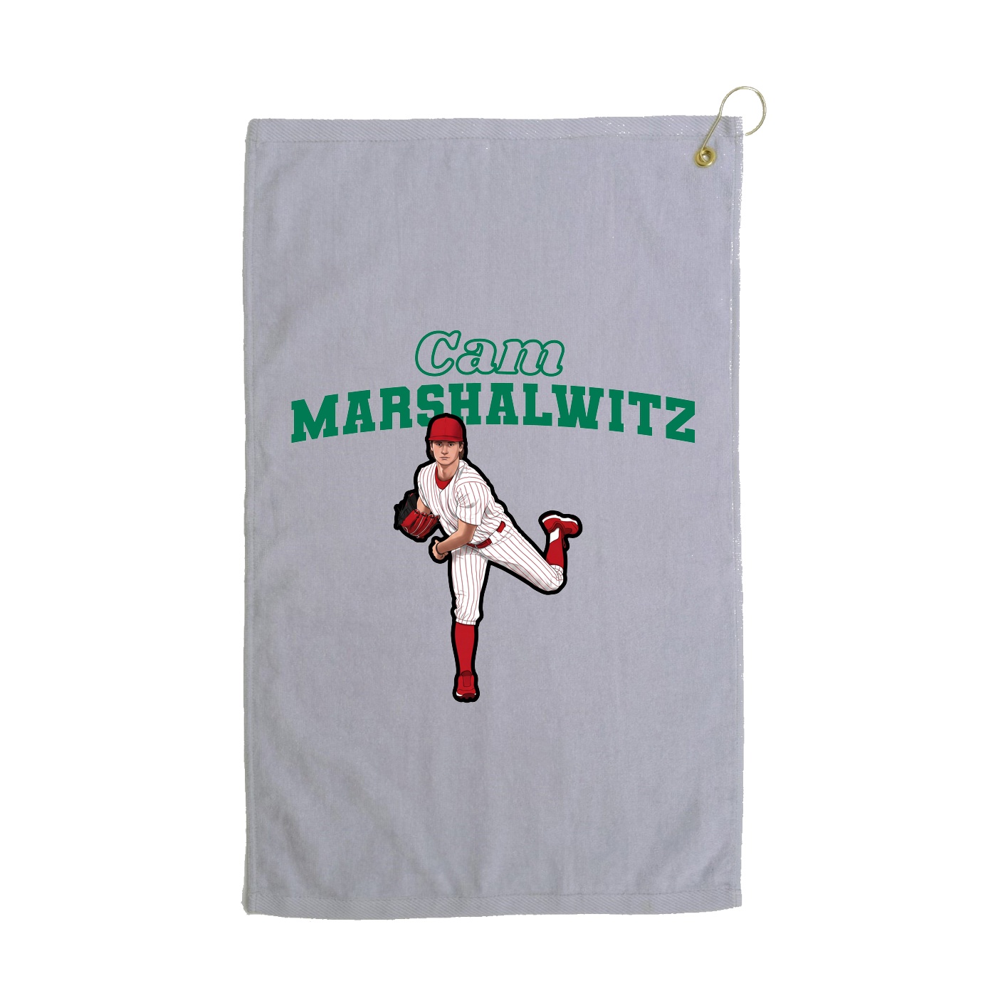 Golf Towel — Name Arch in Grey