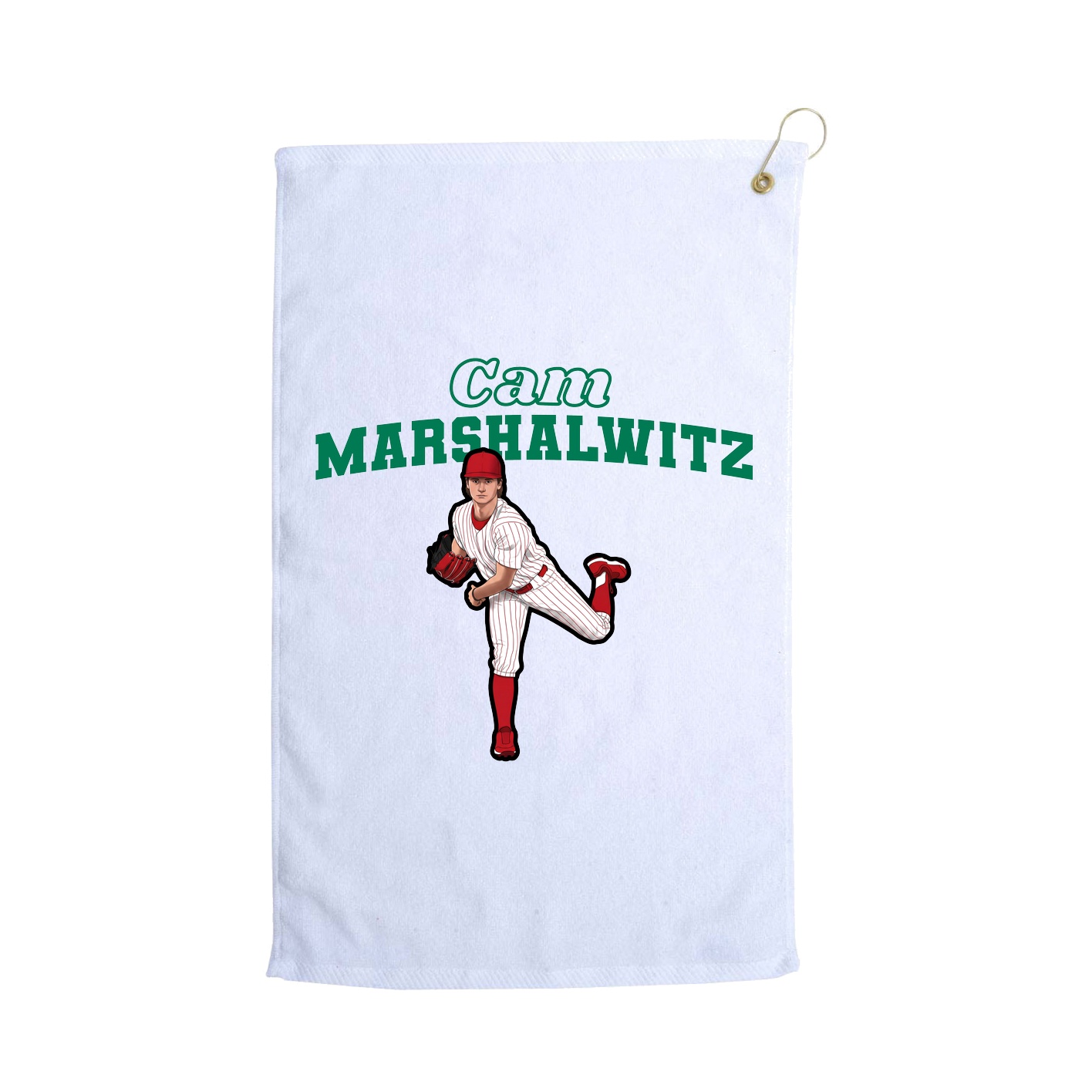 Golf Towel — Name Arch in White