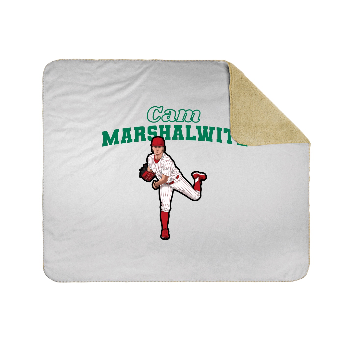 Throw Blanket — Name Arch in White
