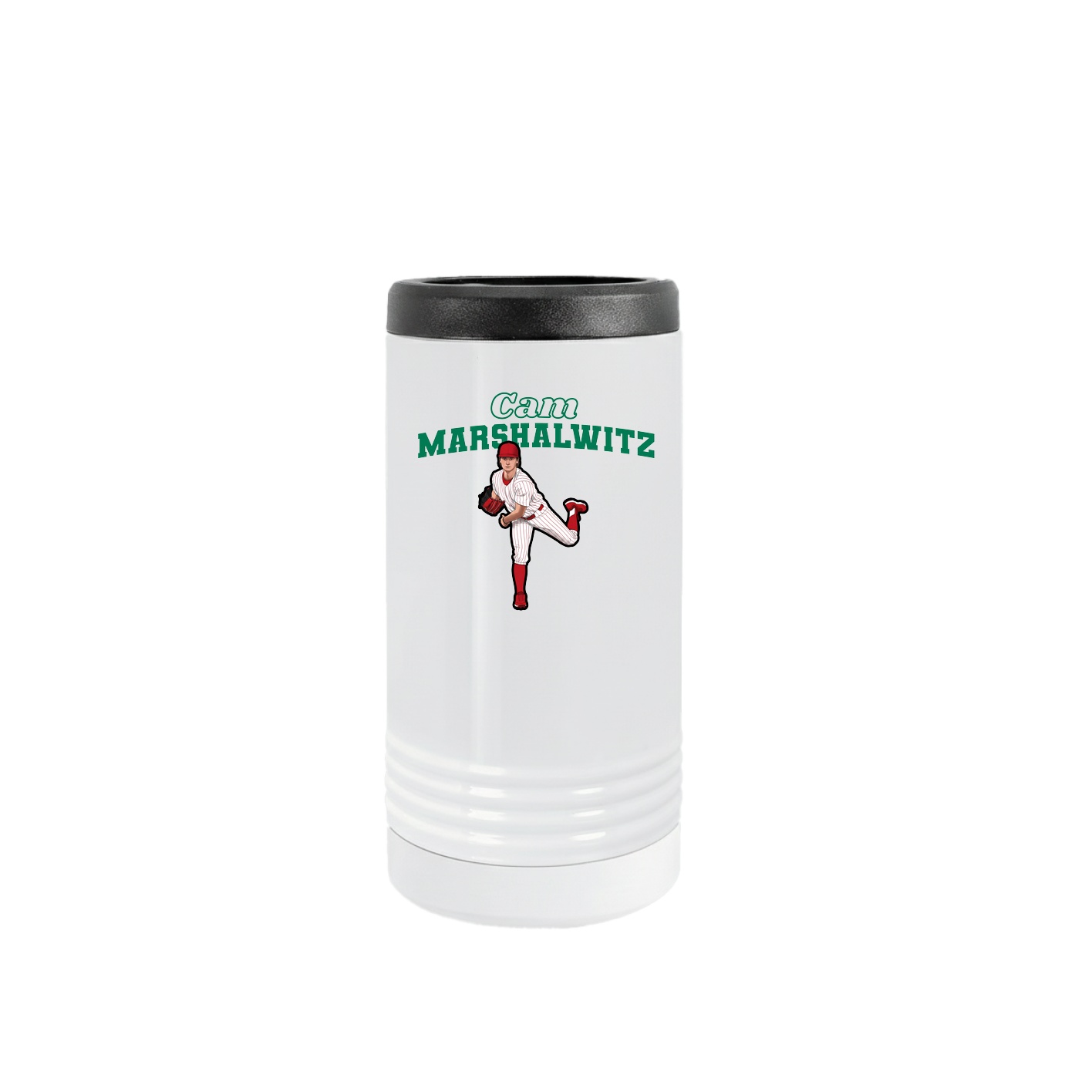 Slim Beverage Holder — Name Arch in White