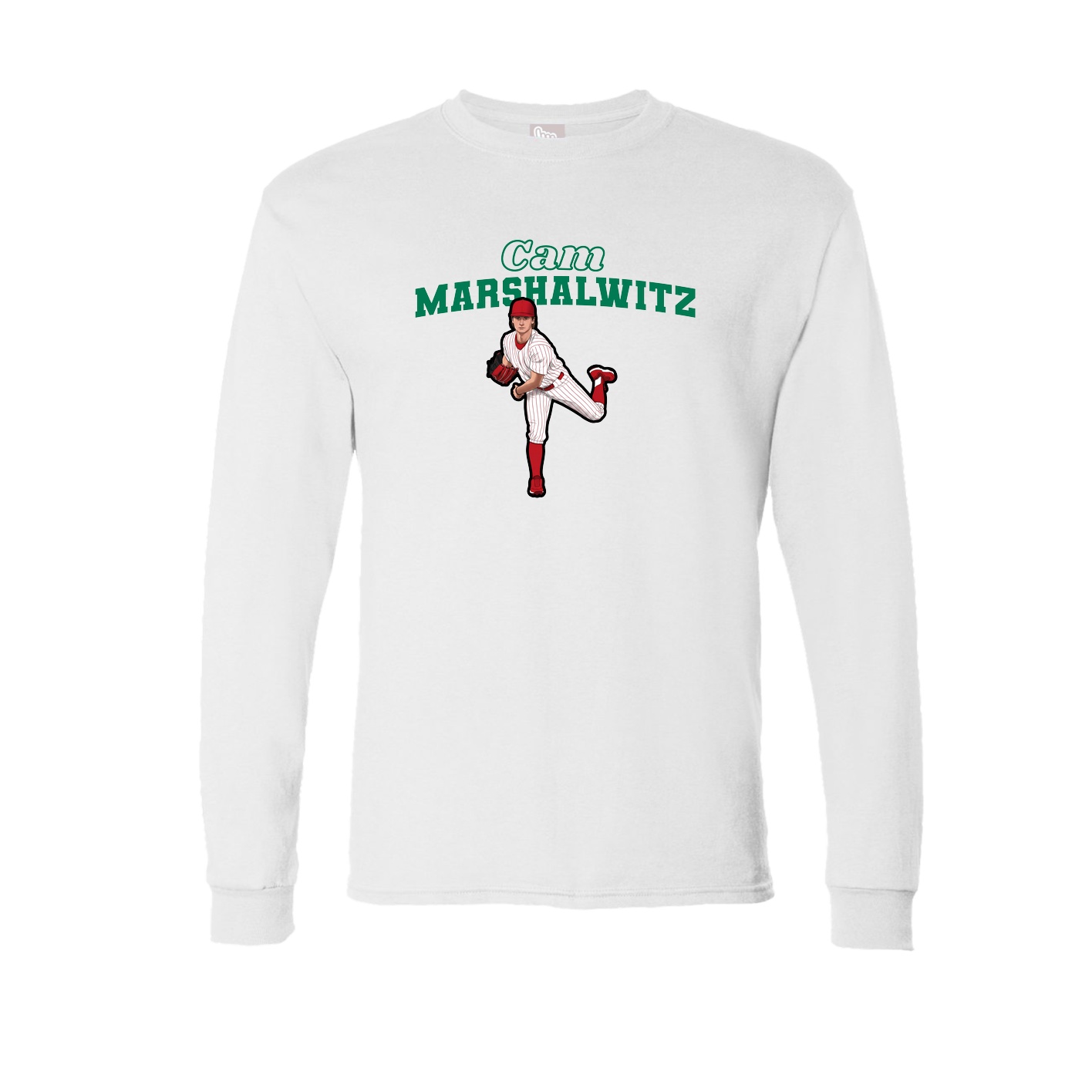 Long Sleeve Tee — Name Arch in White