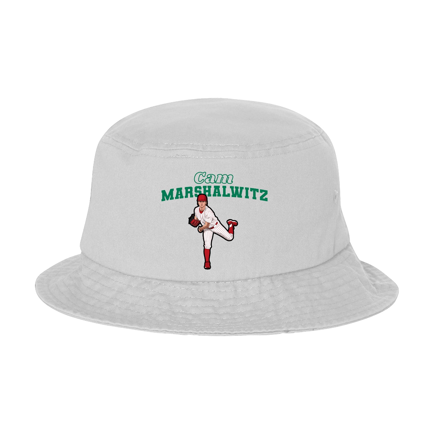 Bucket Cap — Name Arch in White